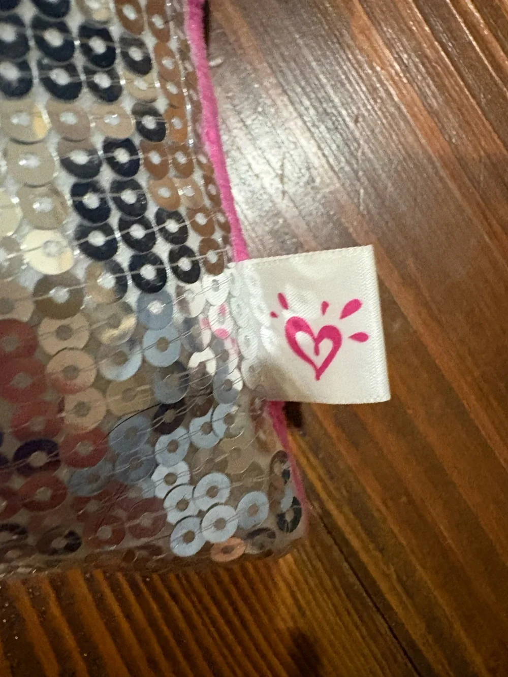 Justice Reversible Sequin Heart Pillow in Hot Pink & Lime